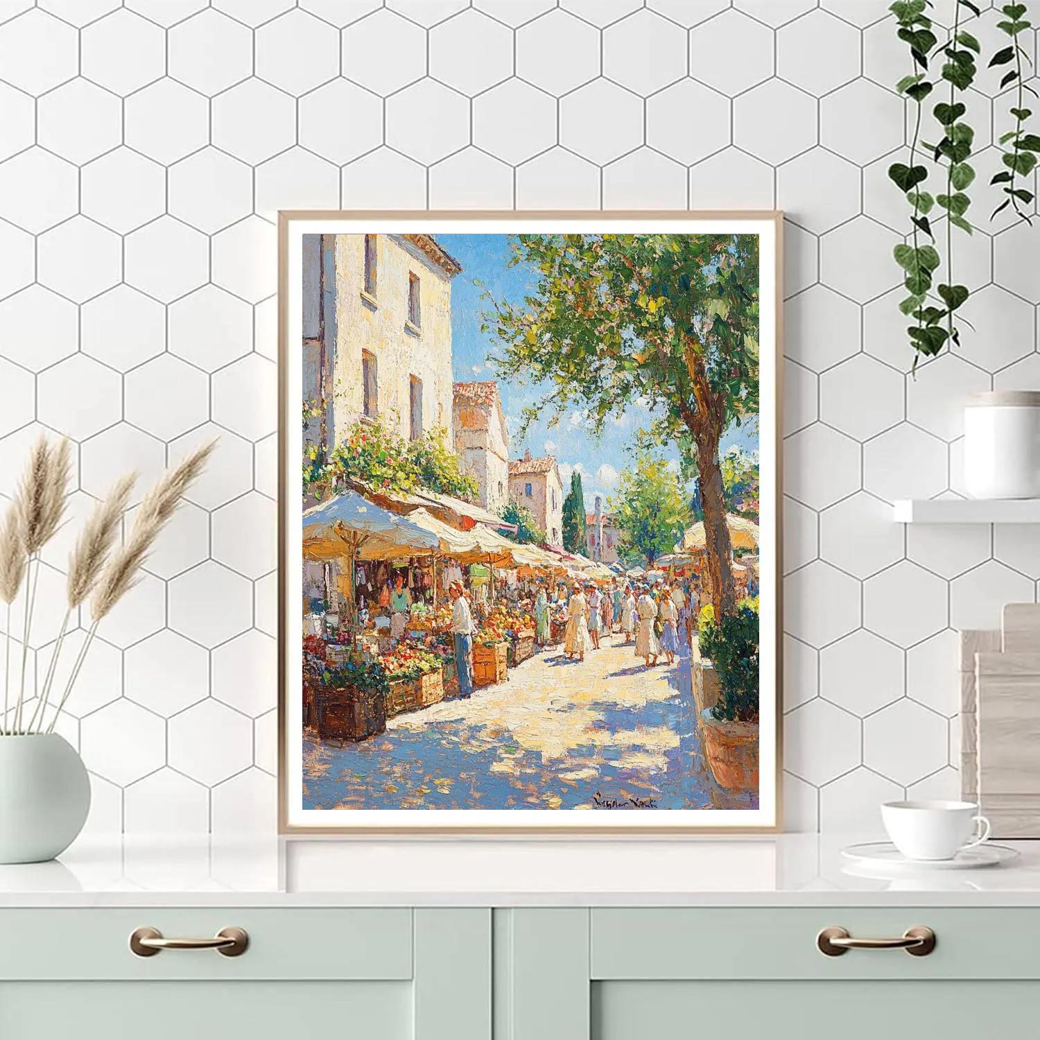 Pissarro Inspired Market Morning Painting by numbers kit