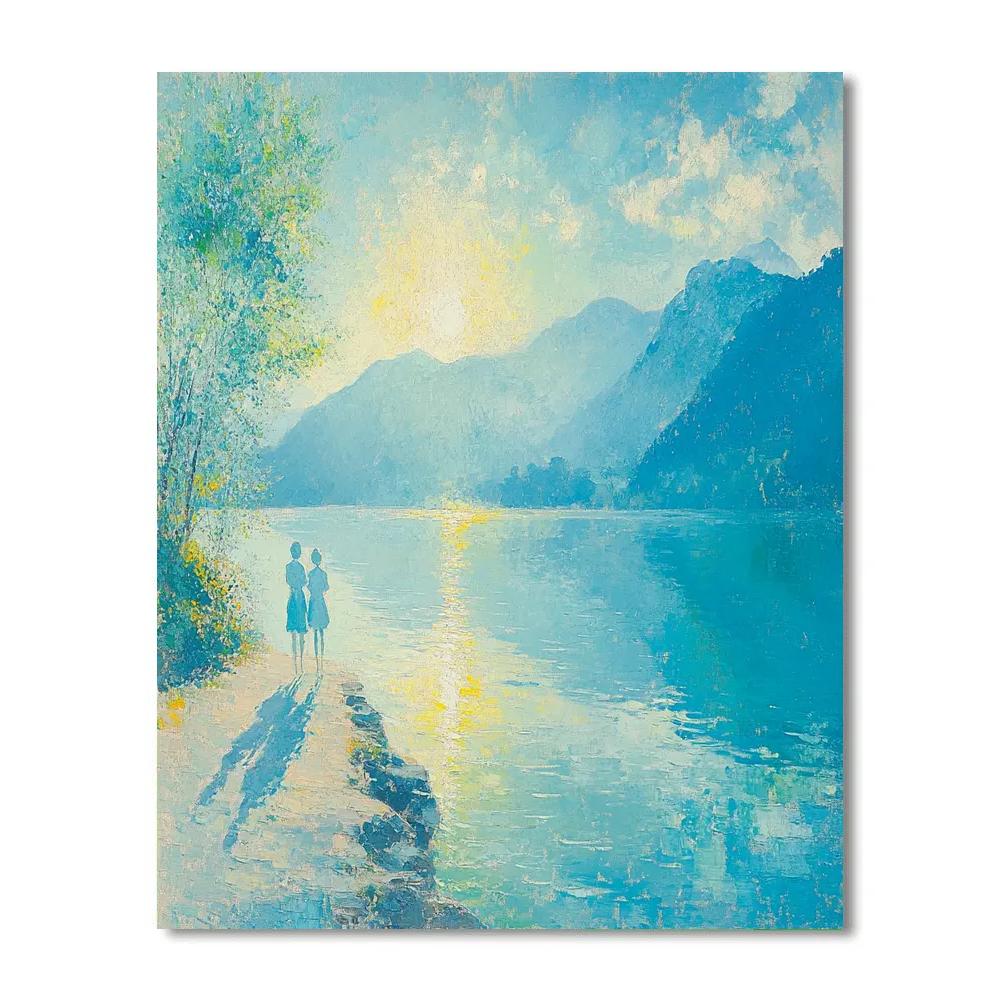 Seurat Inspired Lakeside Morning Numbered painting kits
