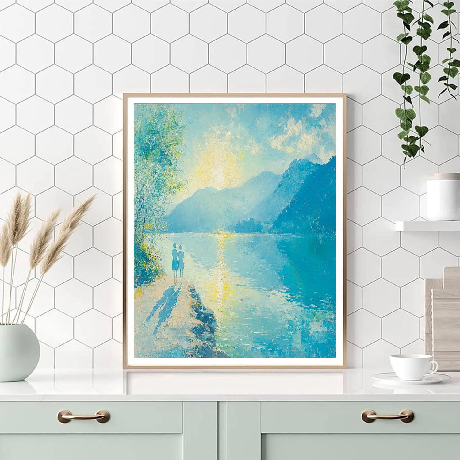 Seurat Inspired Lakeside Morning Numbered painting kits