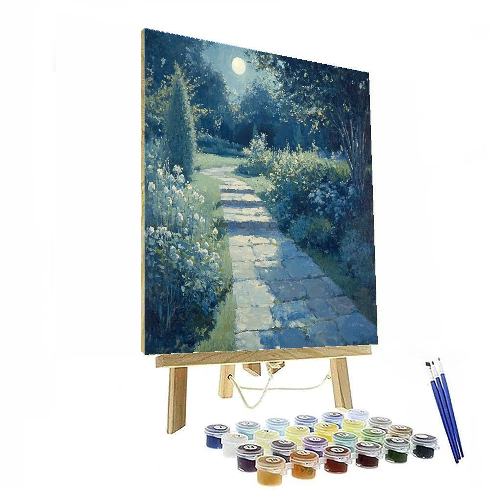 Whistler Inspired Moonlit Garden paint by number