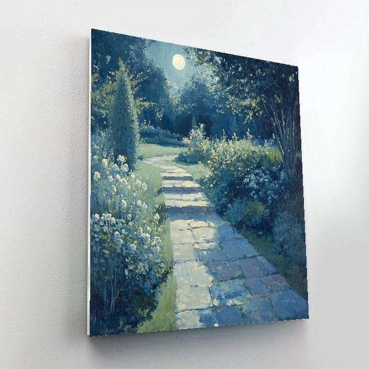 Whistler Inspired Moonlit Garden paint by number
