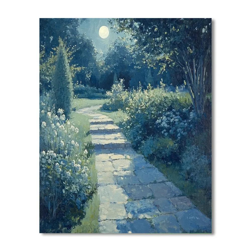 Whistler Inspired Moonlit Garden paint by number