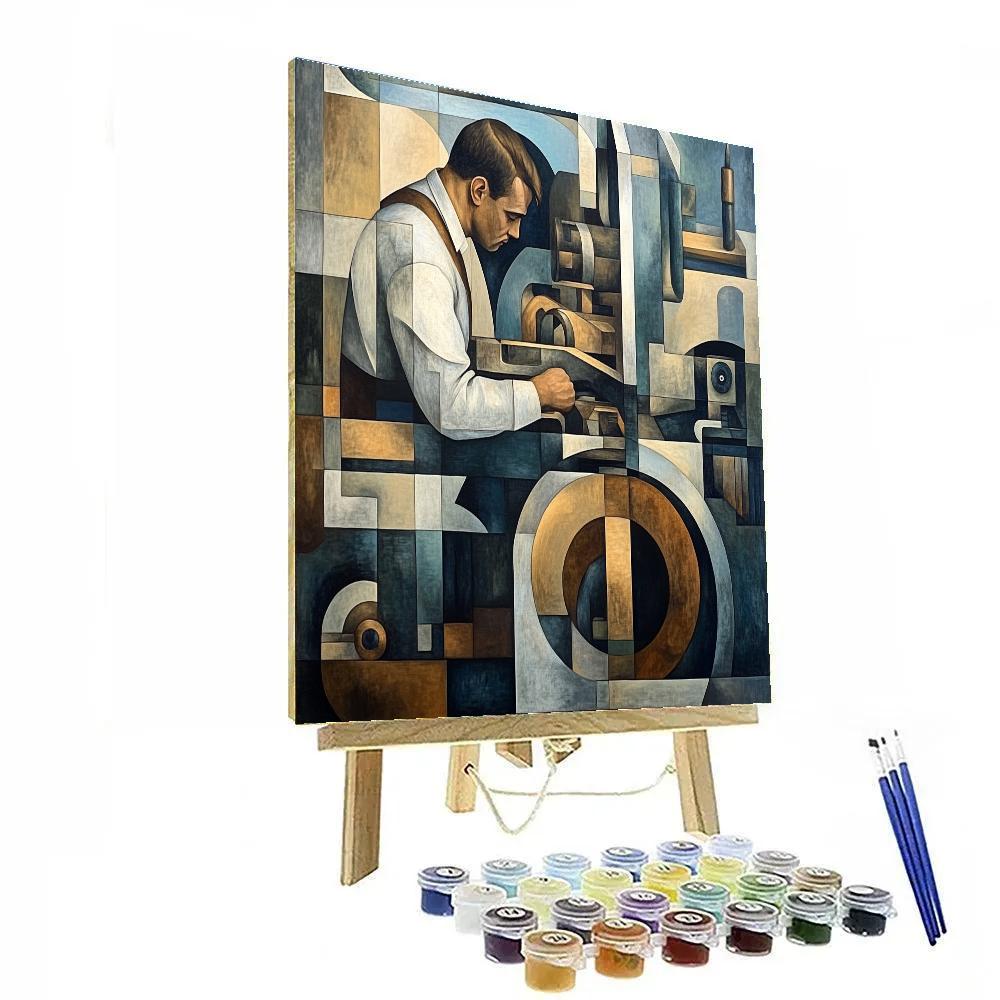 Picasso Inspired Mechanic Workshop paint by color