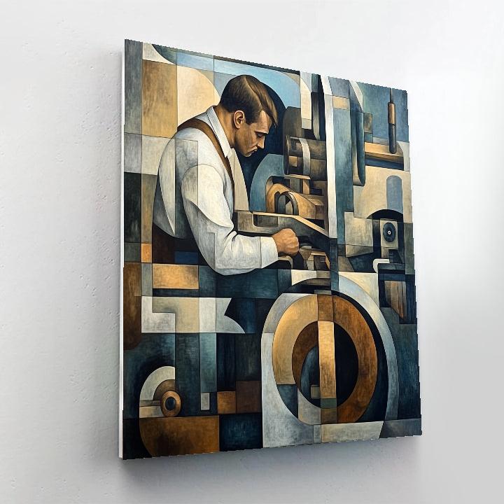 Picasso Inspired Mechanic Workshop paint by color