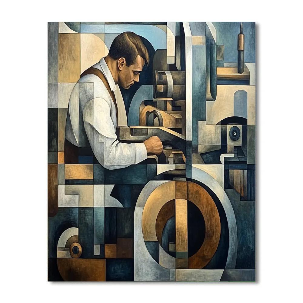 Picasso Inspired Mechanic Workshop paint by color