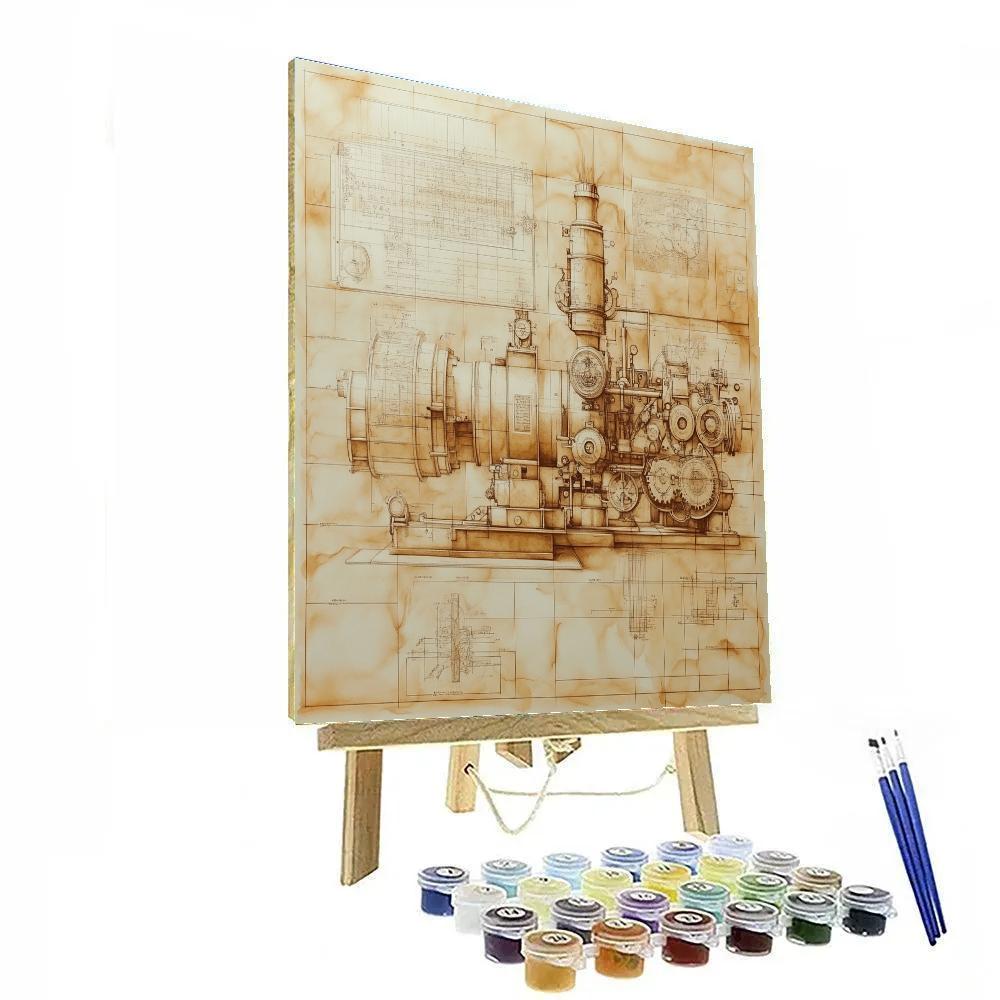 Leonardo Da Vinci Inspired Inventors Sketch Numbered painting kits