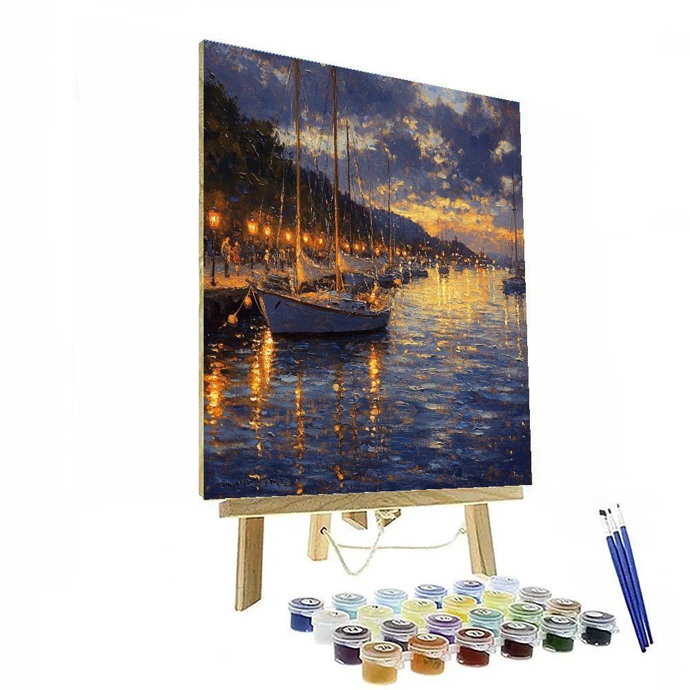 Rembrandt Inspired Old Harbor Evening Number painting