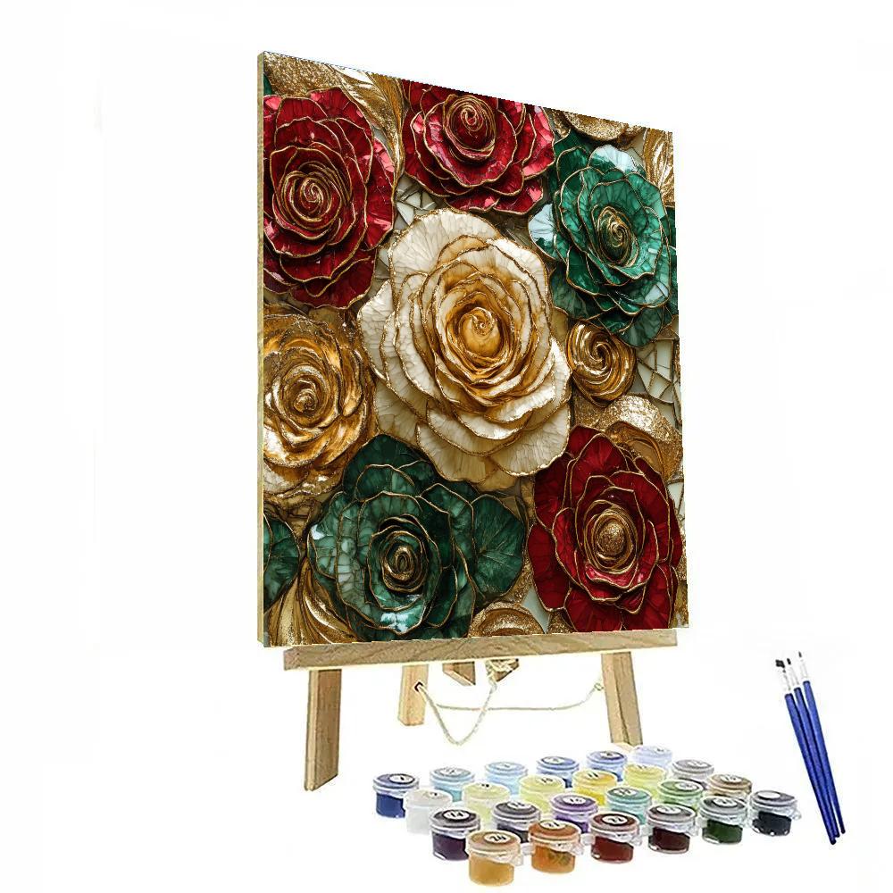 Klimt Inspired Evening Roses Numbered painting kits