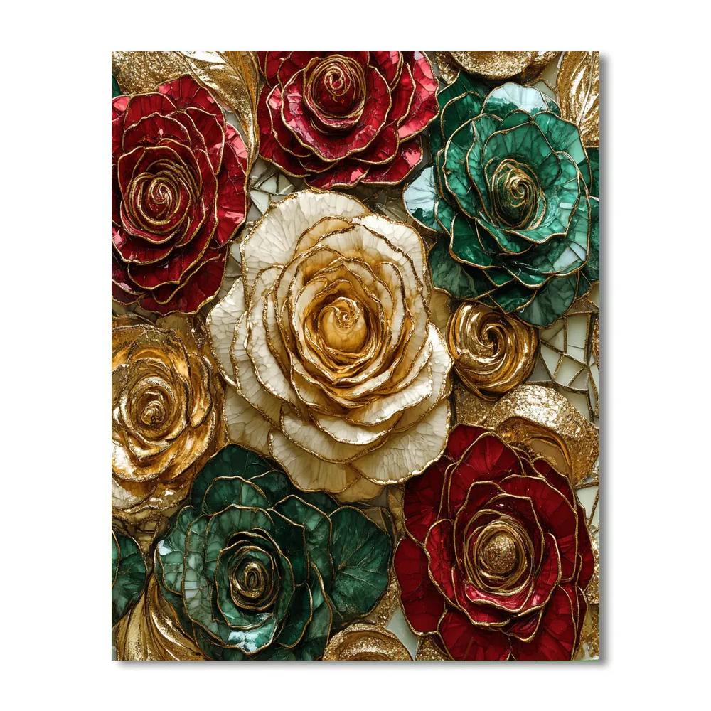 Klimt Inspired Evening Roses Numbered painting kits