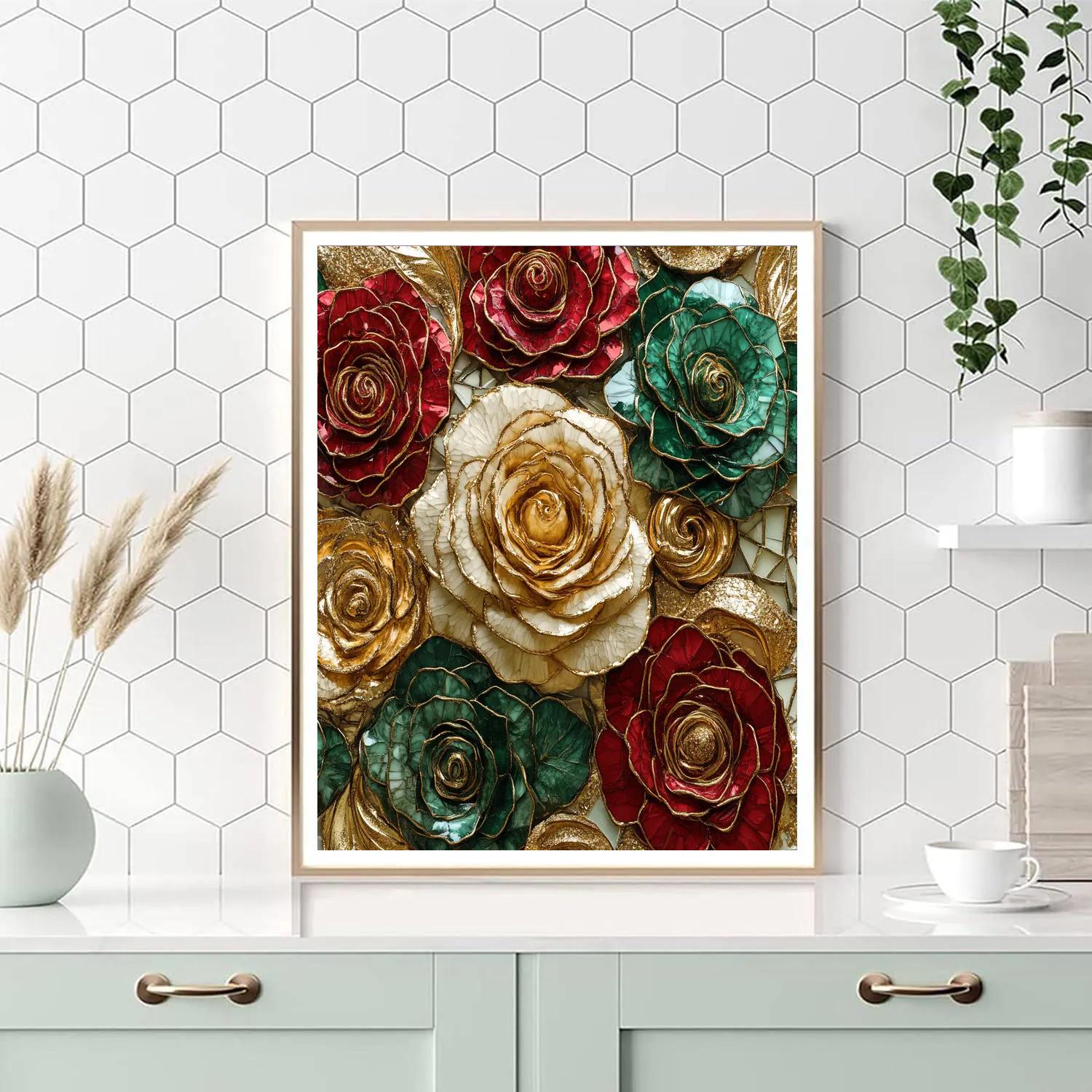 Klimt Inspired Evening Roses Numbered painting kits