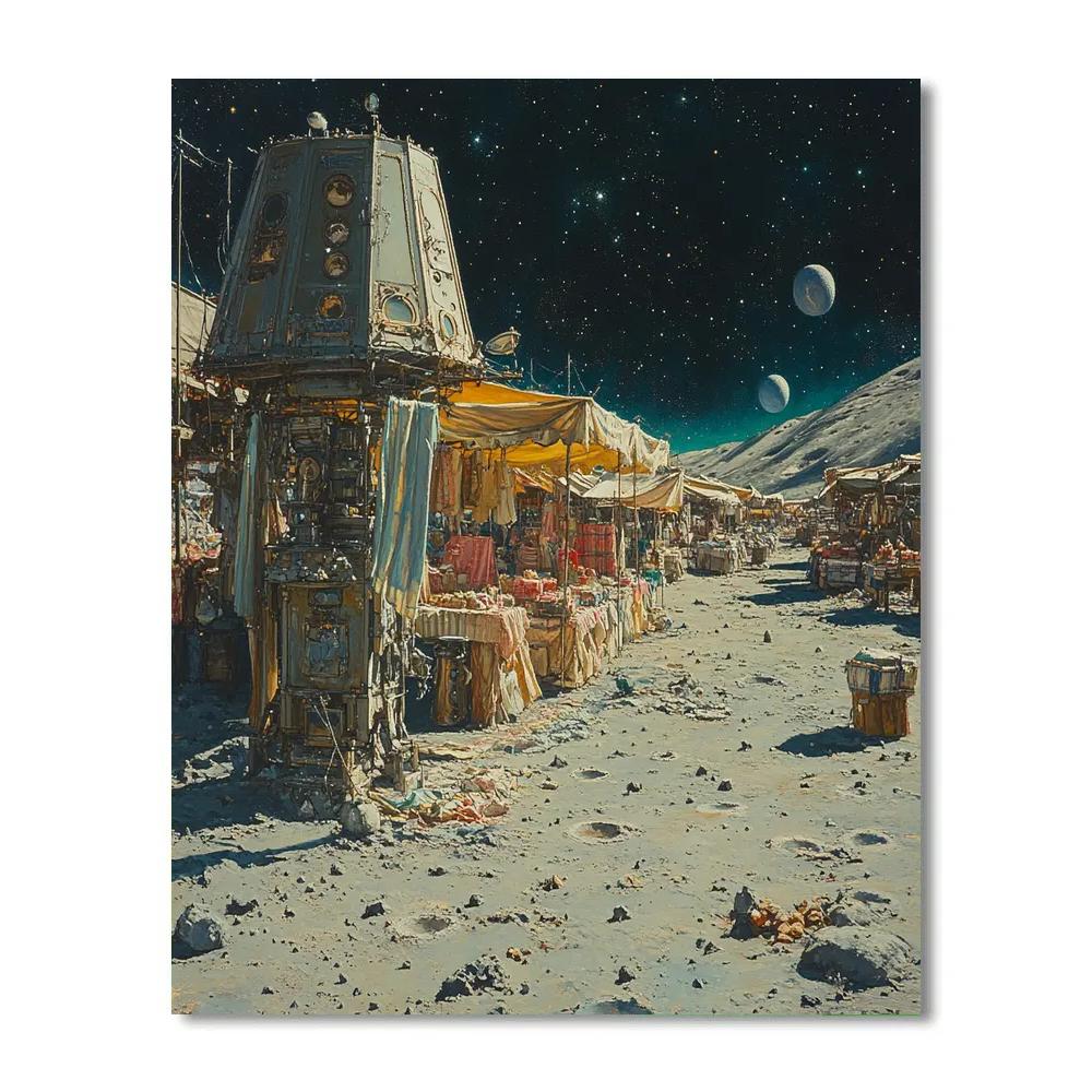 Dali Inspired Lunar Bazaar Numbered painting kits