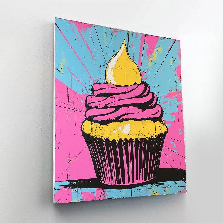 Warhol Inspired Neon Cupcake paint by number