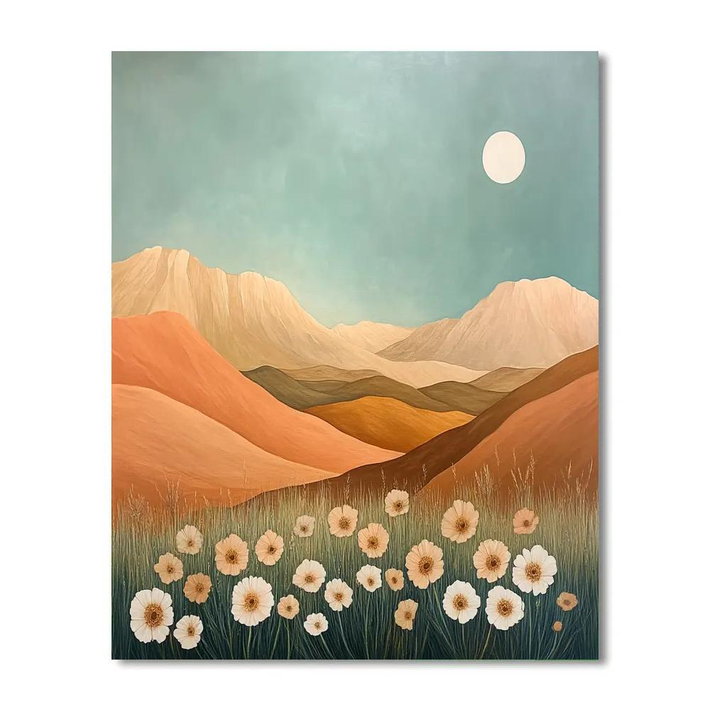 Georgia OKeeffe Inspired Desert Vista paint by color