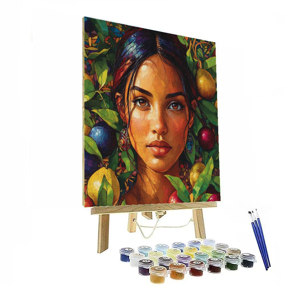 Frida Kahlo Inspired Orchard Self Portrait paint by number