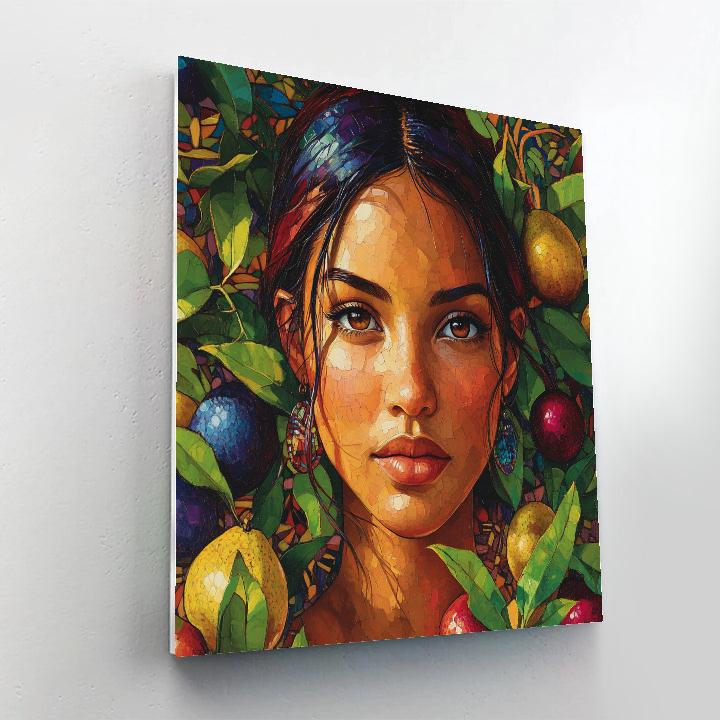 Frida Kahlo Inspired Orchard Self Portrait paint by number