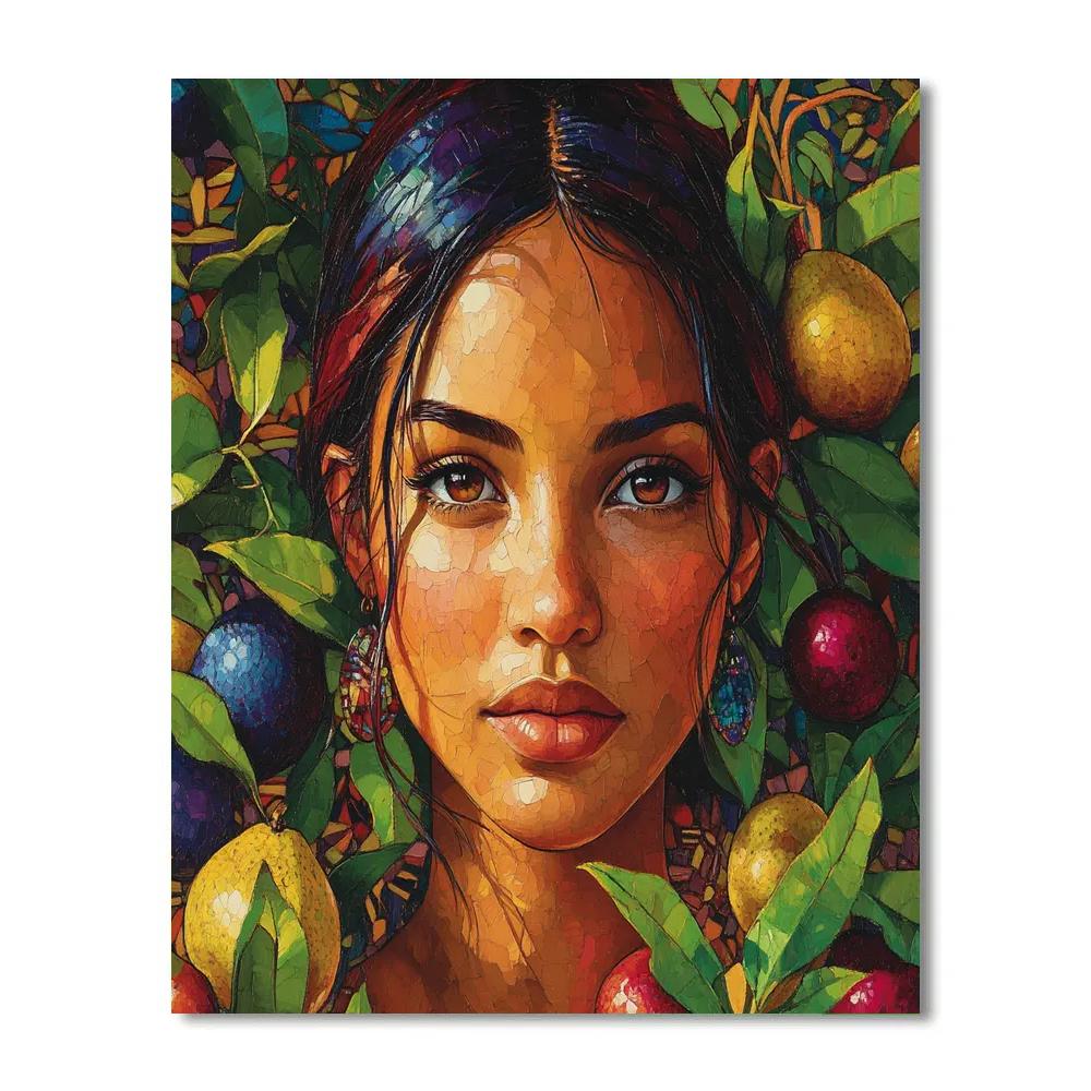 Frida Kahlo Inspired Orchard Self Portrait paint by number