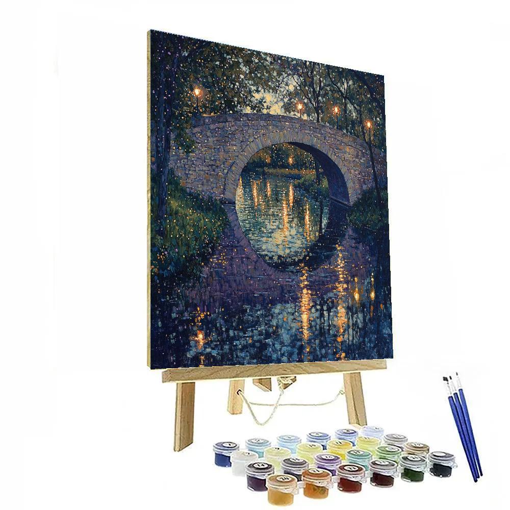 Seurat Inspired Evening Bridge painting number kit