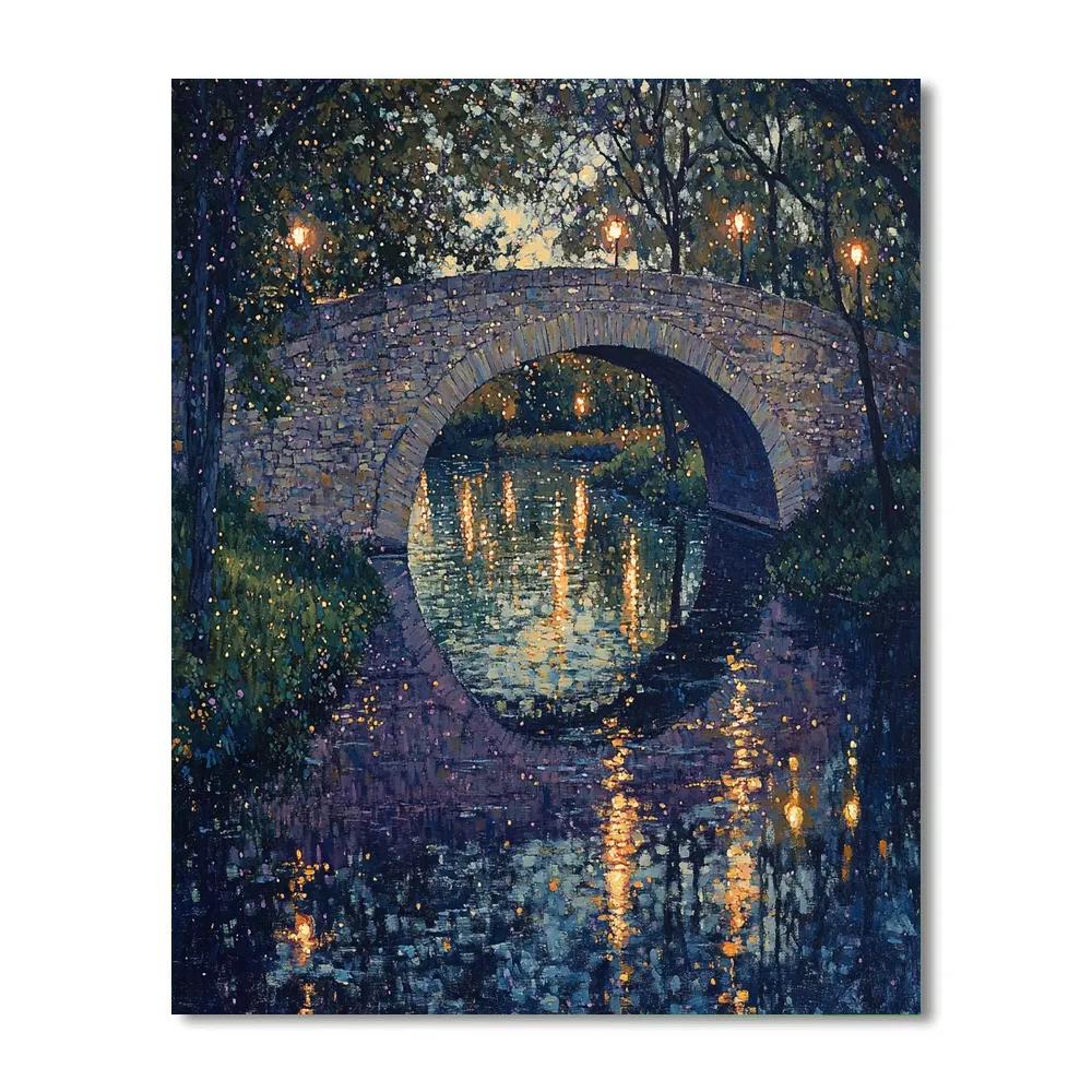 Seurat Inspired Evening Bridge painting number kit
