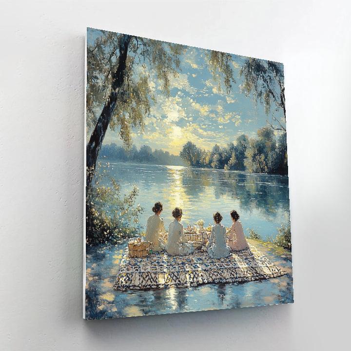 Seurat Inspired Picnic By The Lake Paint by numbers art