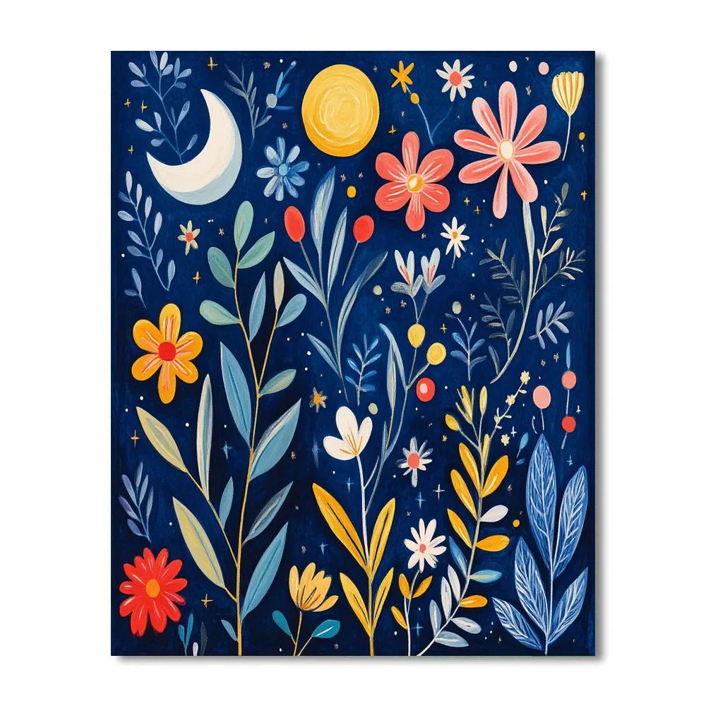 Miró Inspired Night Garden paint by color