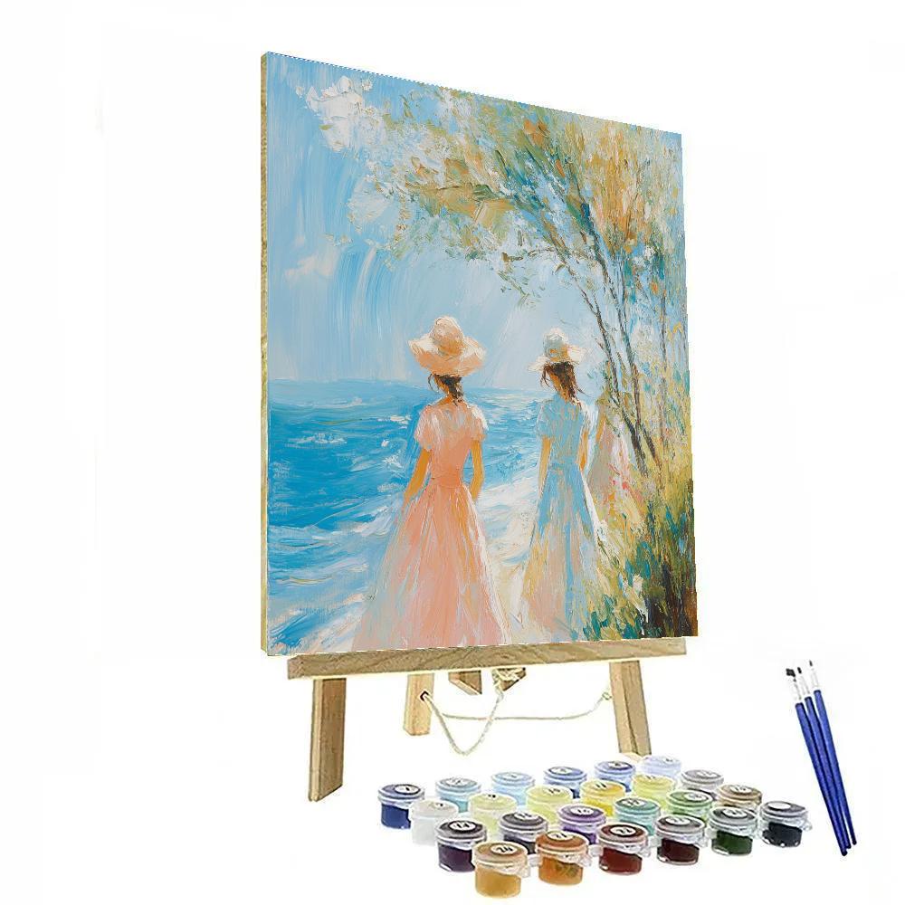 Renoir Inspired Seaside Promenade paint by color