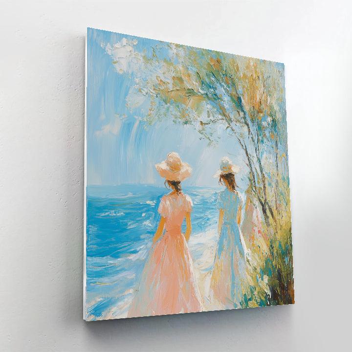 Renoir Inspired Seaside Promenade paint by color