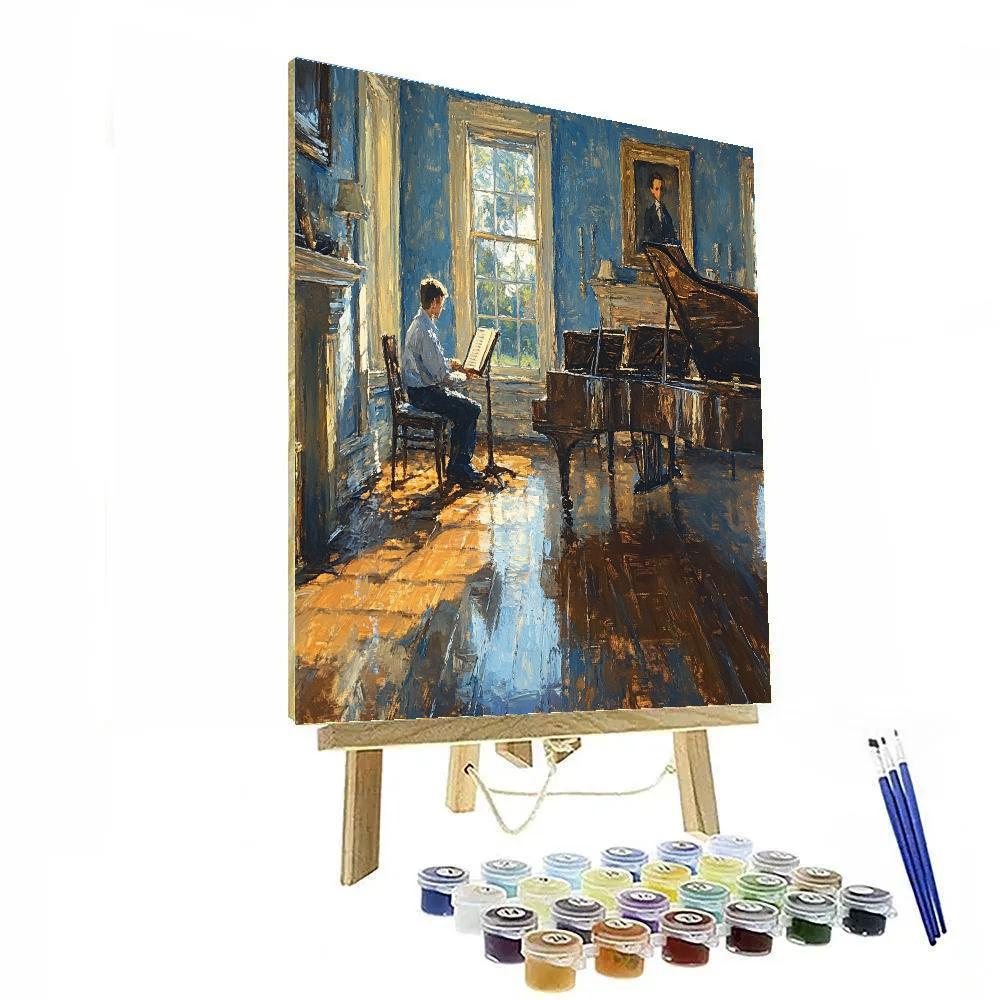 Vermeer Inspired Music Lesson DIY paint by numbers