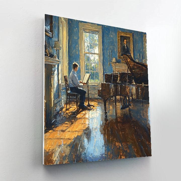 Vermeer Inspired Music Lesson DIY paint by numbers