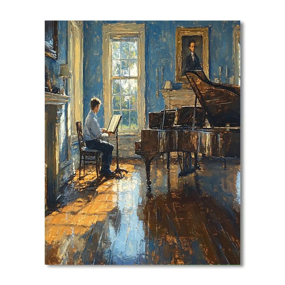 Vermeer Inspired Music Lesson DIY paint by numbers
