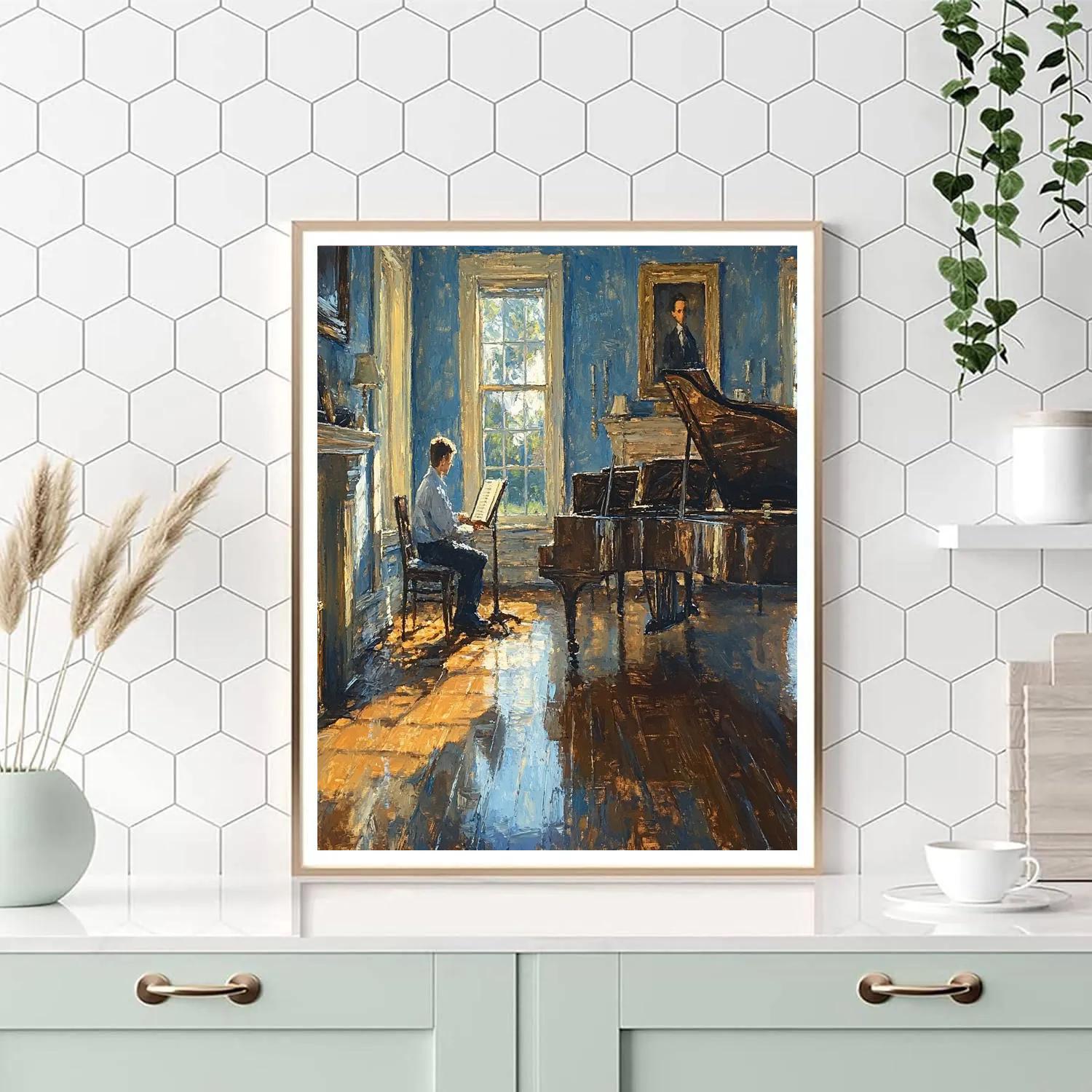 Vermeer Inspired Music Lesson DIY paint by numbers