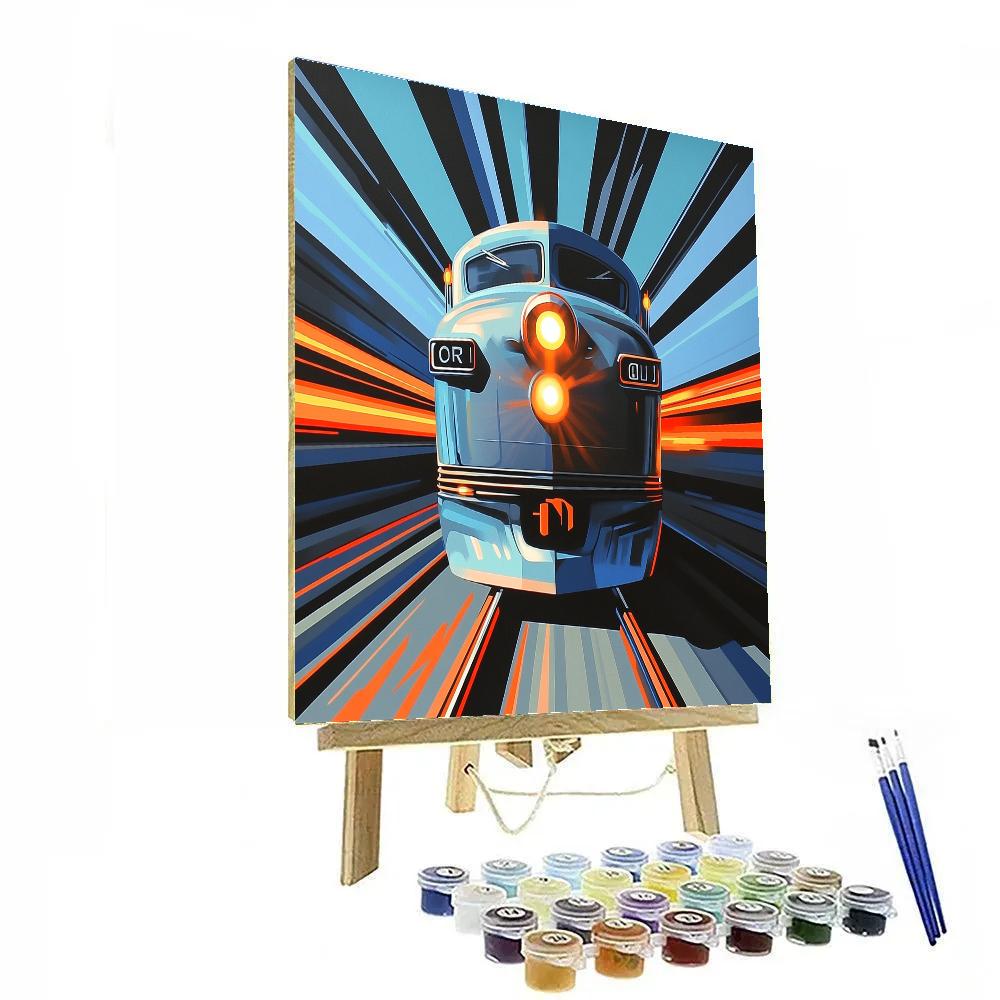 Boccioni Inspired Racing Train Paint by numbers kits