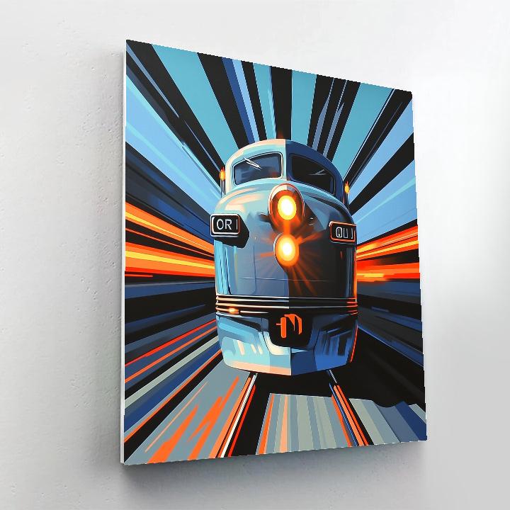 Boccioni Inspired Racing Train Paint by numbers kits