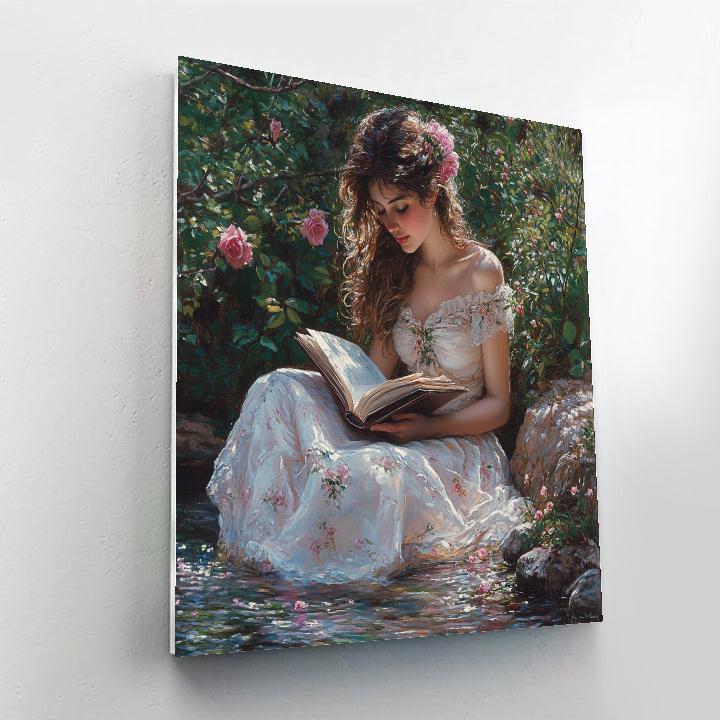 Millais Inspired Brookside Reading Painting by numbers kit