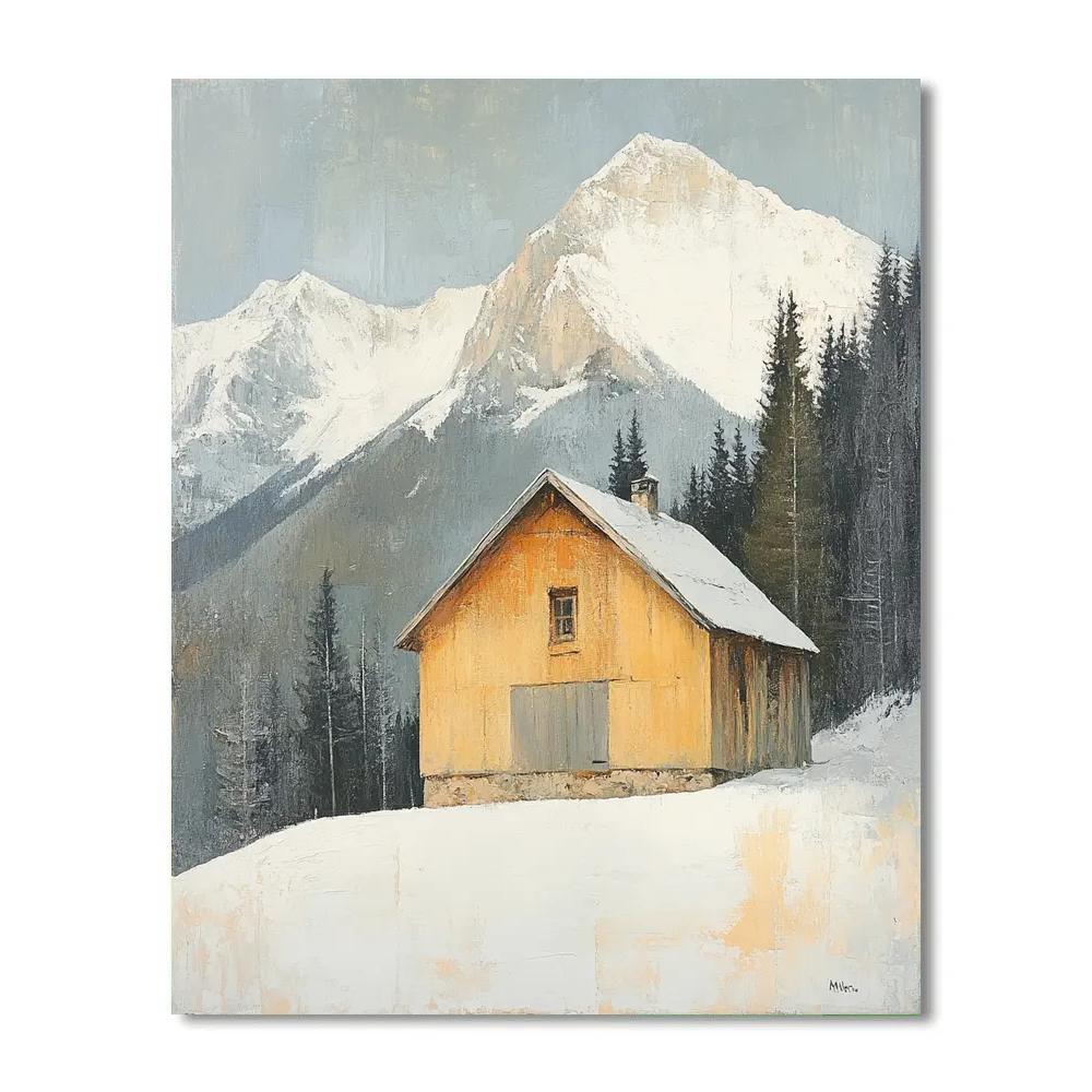 Cézanne Inspired Mountain Cabin Numbered painting kits