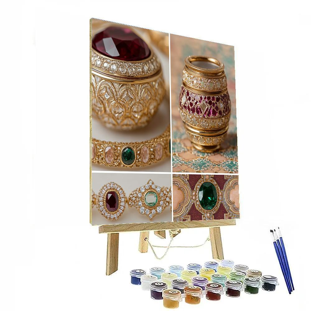Klimt Inspired Jewelry Box Numbered painting kits