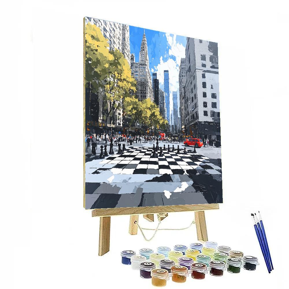 Duchamp Inspired Urban Chess Painting by numbers kit