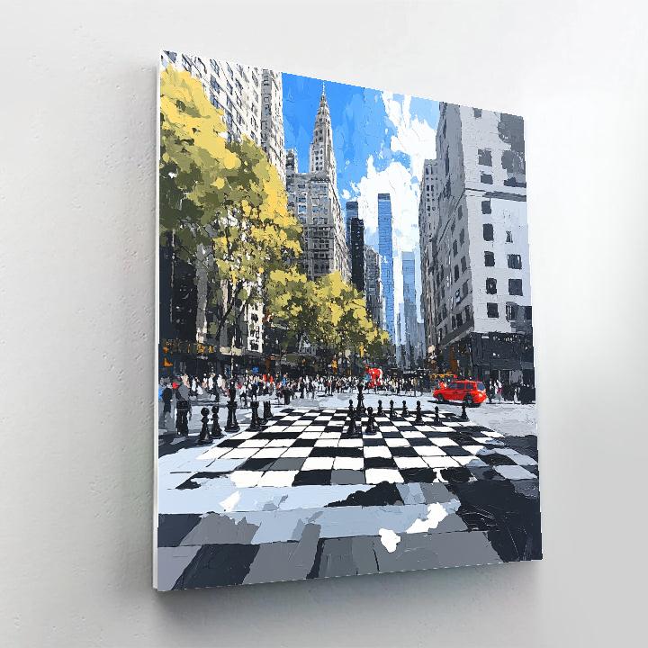 Duchamp Inspired Urban Chess Painting by numbers kit