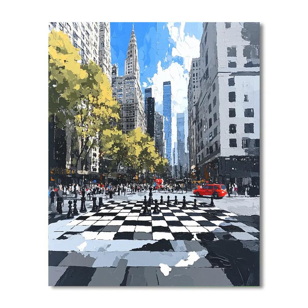 Duchamp Inspired Urban Chess Painting by numbers kit