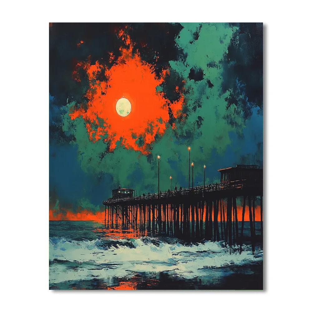 Munch Inspired Stormy Pier Paint by numbers kits