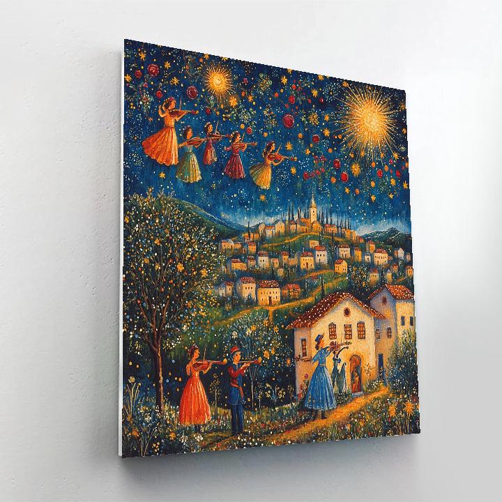 Chagall Inspired Dreamy Village Wedding Paint by numbers kits