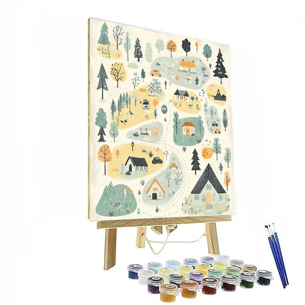 Klee Inspired Childhood Map Numbered painting kits