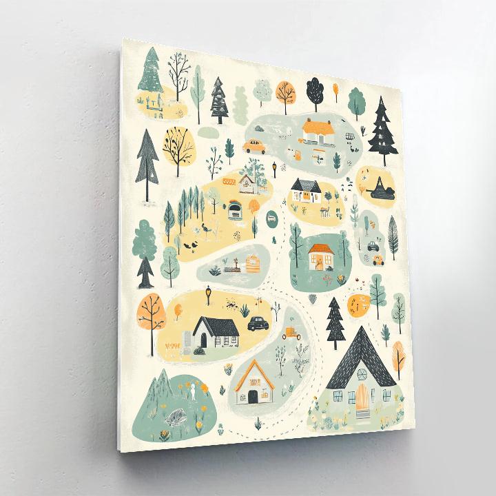 Klee Inspired Childhood Map Numbered painting kits