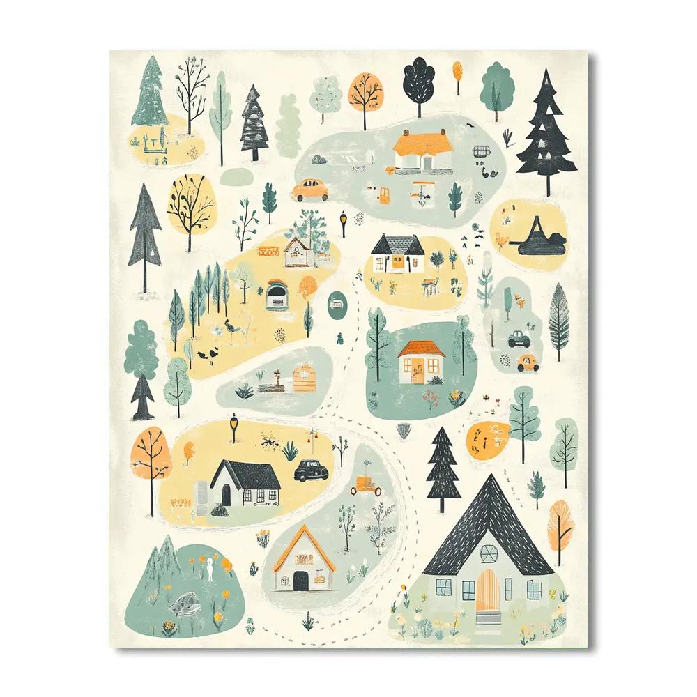 Klee Inspired Childhood Map Numbered painting kits