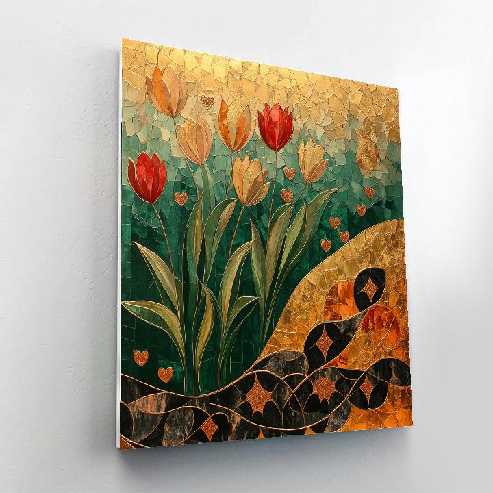 Klimt Inspired Tulip Panel paint by color