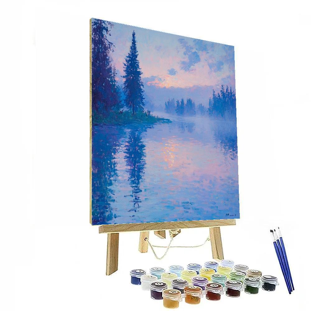 Monet Inspired Morning Mist Over Lake Paint by numbers art