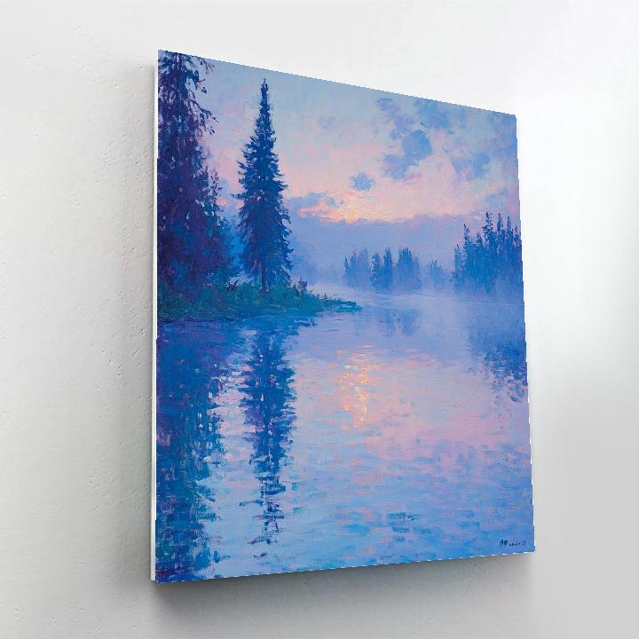 Monet Inspired Morning Mist Over Lake Paint by numbers art