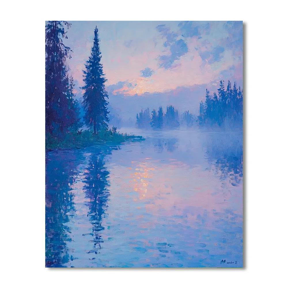 Monet Inspired Morning Mist Over Lake Paint by numbers art
