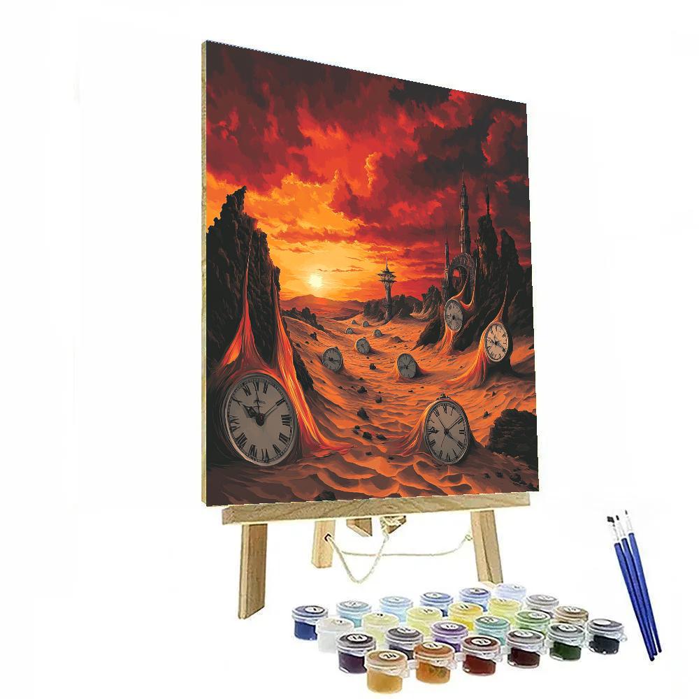 Salvador Dali Inspired Surreal Desert Landscape paint by numbers