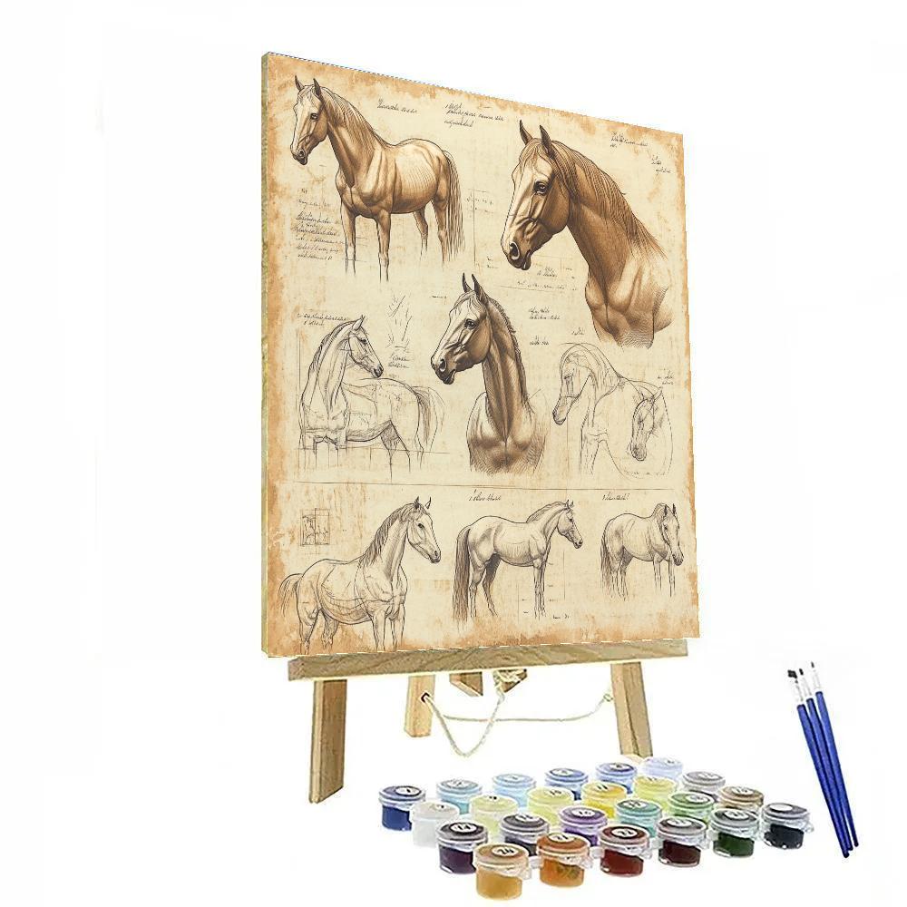 Leonardo Da Vinci Inspired Renaissance Study Of Horses Paint by numbers kits