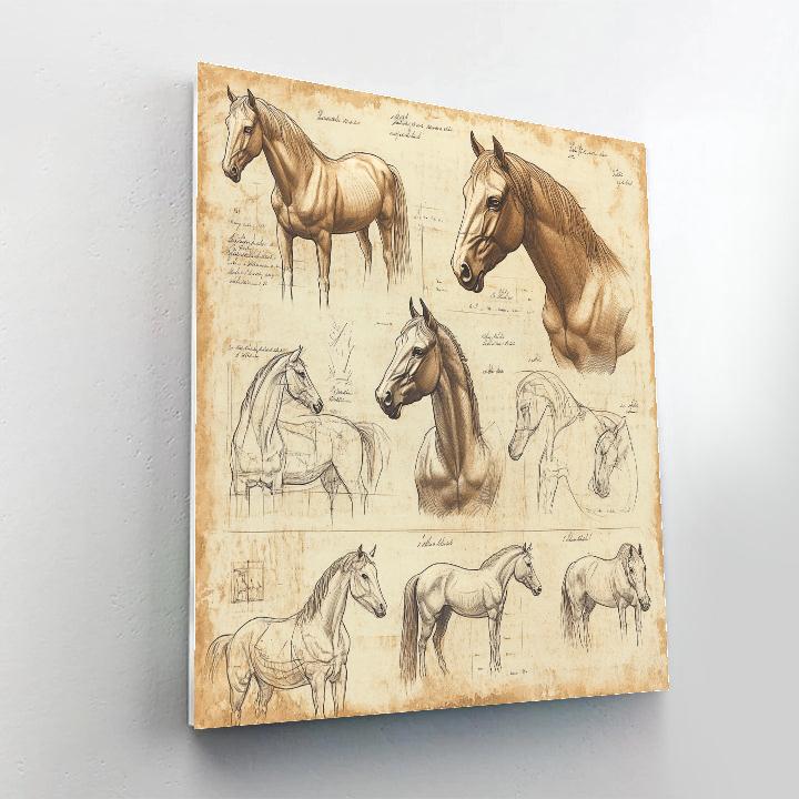 Leonardo Da Vinci Inspired Renaissance Study Of Horses Paint by numbers kits